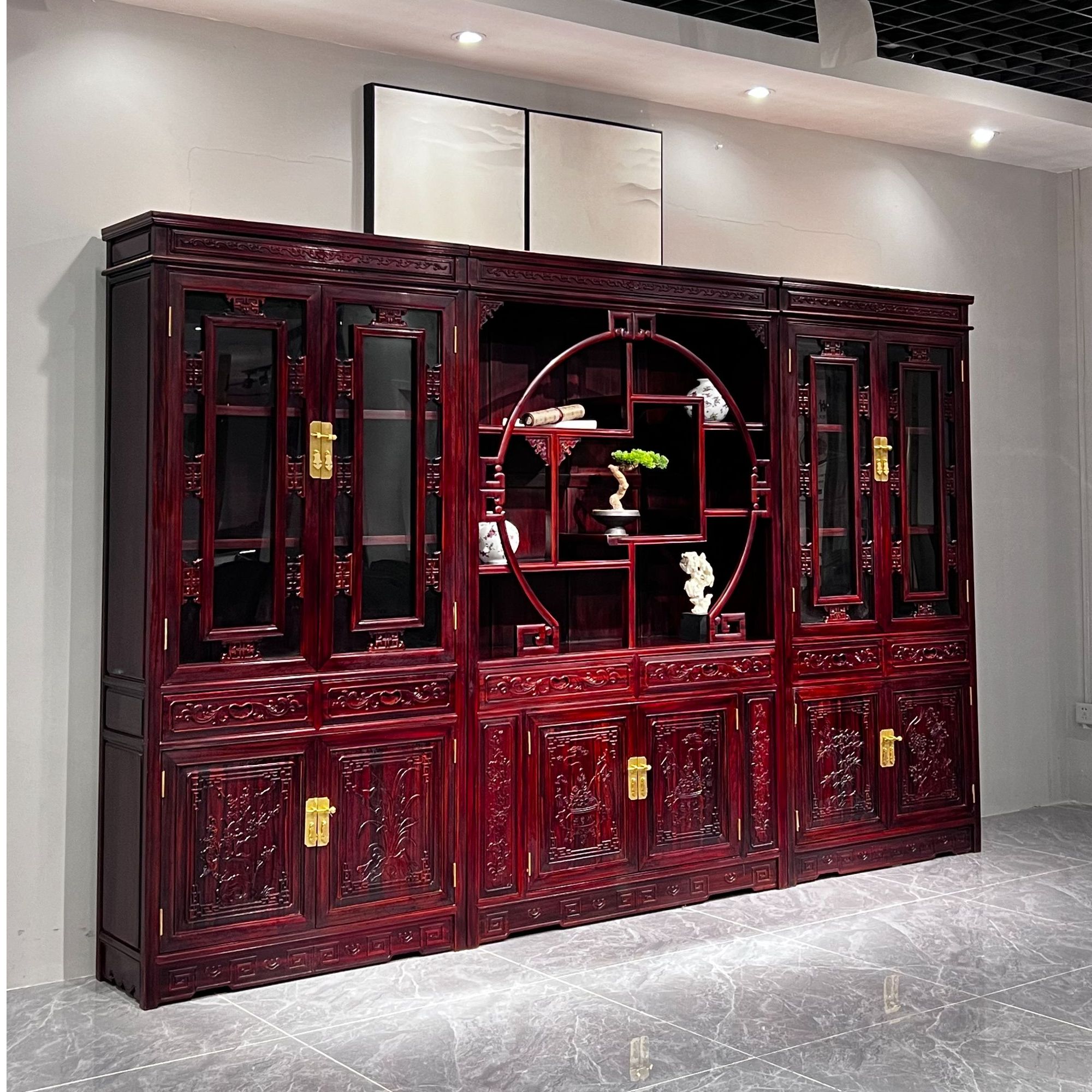 南美书柜组合办公室书房实用组合榫卯