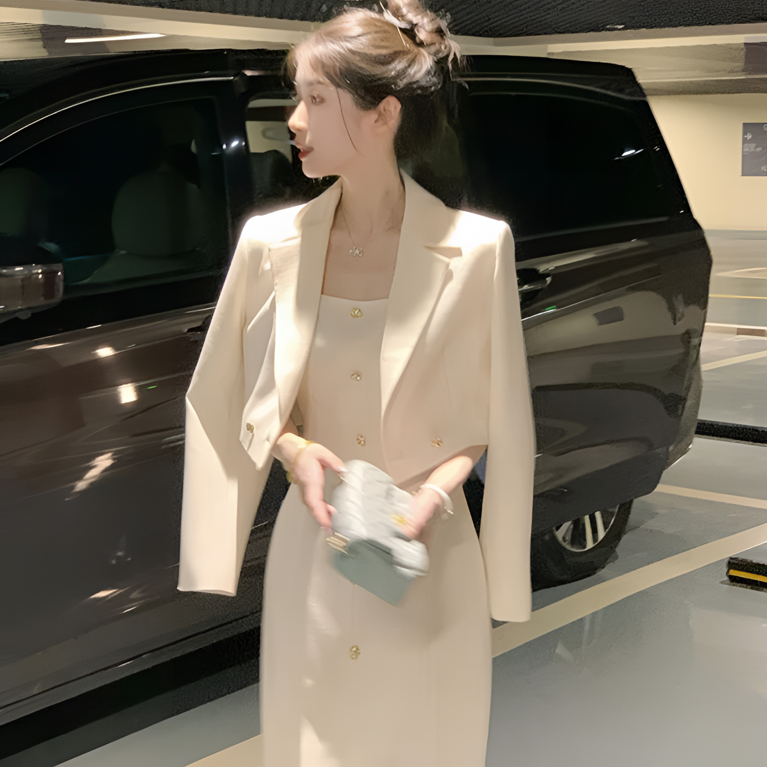 【港岛日落】法式小香风套装女春款2025新款高级感气质连衣裙两件套