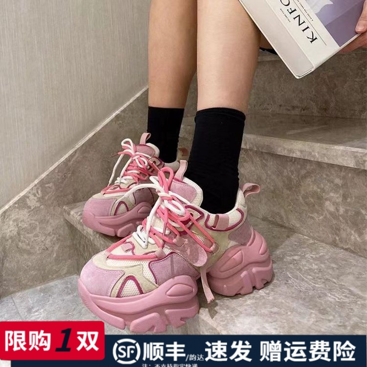 韩版超火老爹鞋女ins潮小个子显高鞋子2023春季新款百搭
