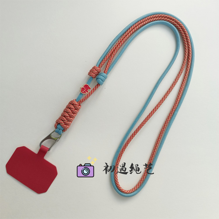 蓝色适合手编可调节伸缩女款手机斜挎挂脖可拆卸手机链吊绳电话绳