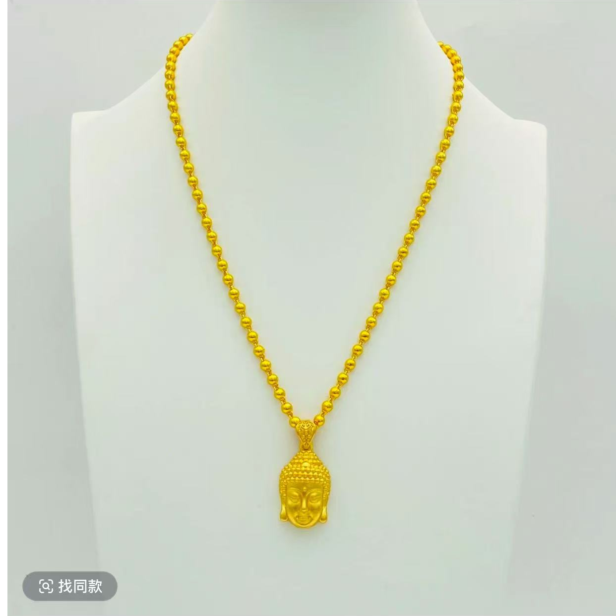 铜合金项链  精工卡4珠珠配佛头项链 自留款