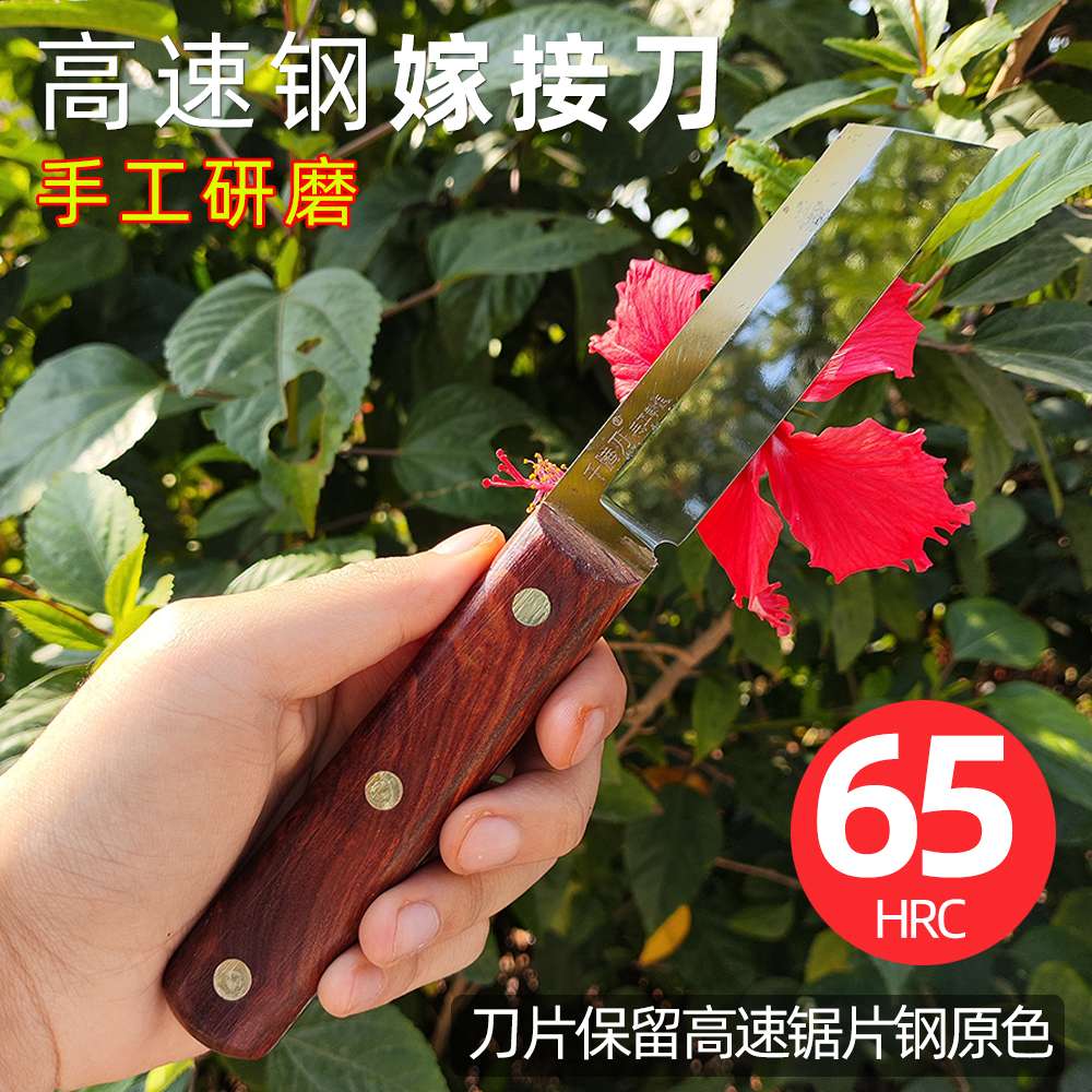 高速钢大号嫁接刀直刀红檀锋利芽接刀M42顶峰刃削枝平整嫁接帮手