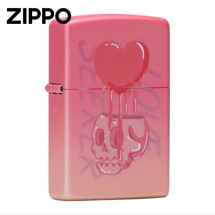 ZIPPO打火机恋爱至死粉色原装防风男士心形个性520礼盒装TCJ1