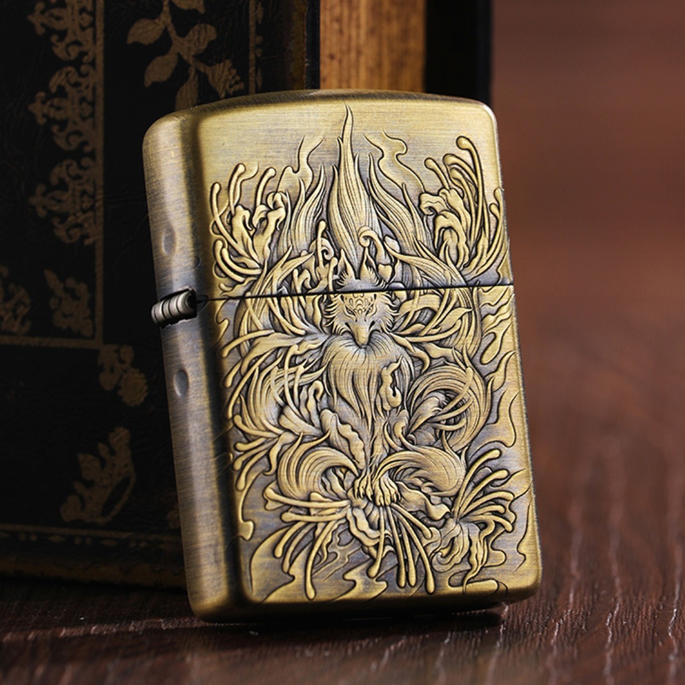 ZIPPO打火机九尾狐防风煤油打火机立体工艺个性双面 男士原装TCJ1