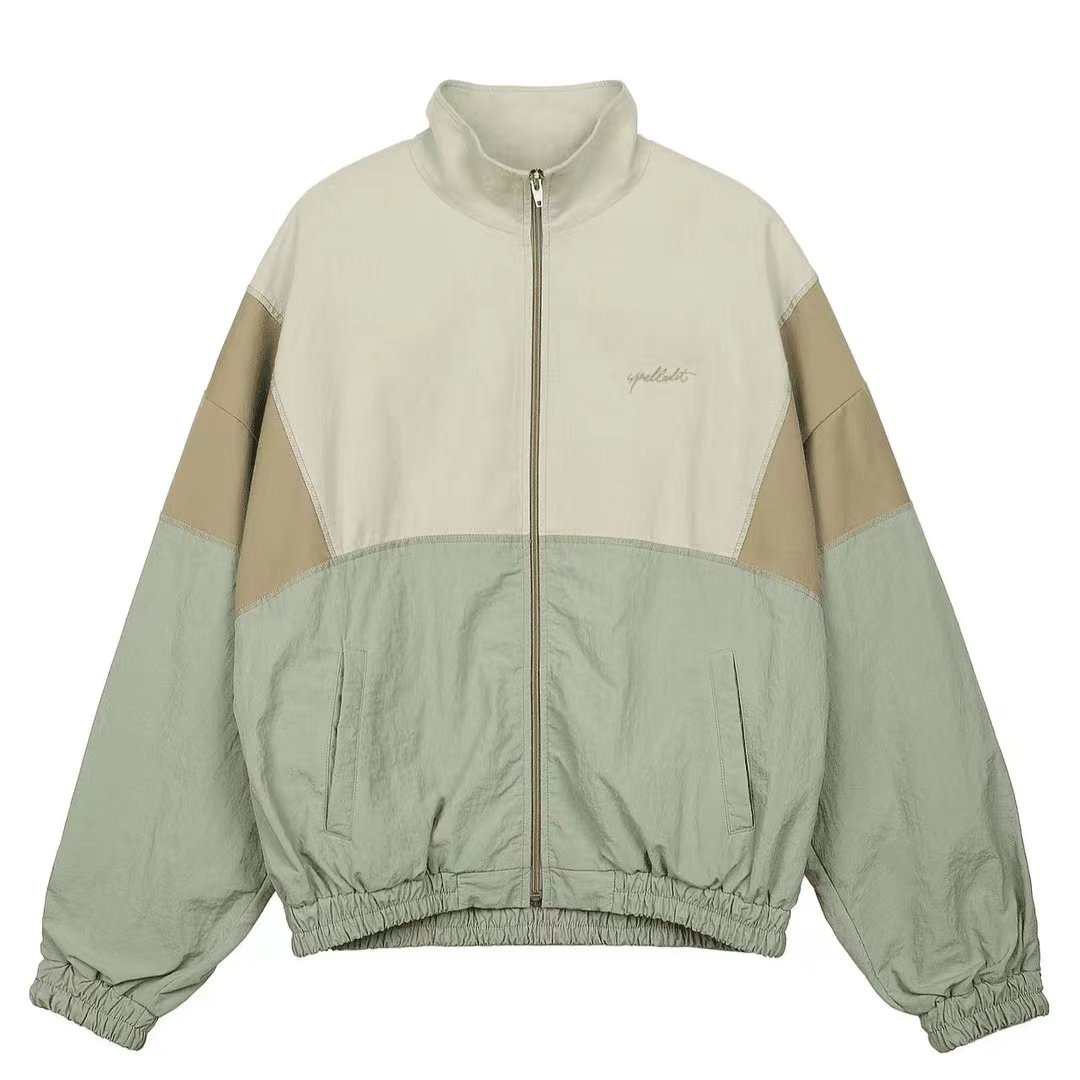 SP秋季拼色拉链夹克外套