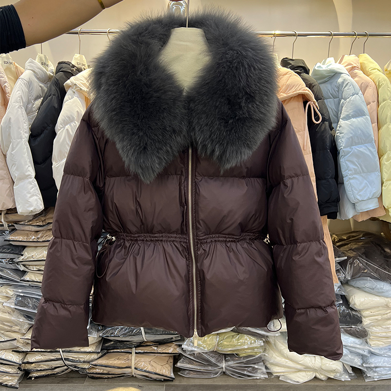 冬季新款大毛领羽绒服女高端加厚时尚女款收腰显瘦短款外套2025