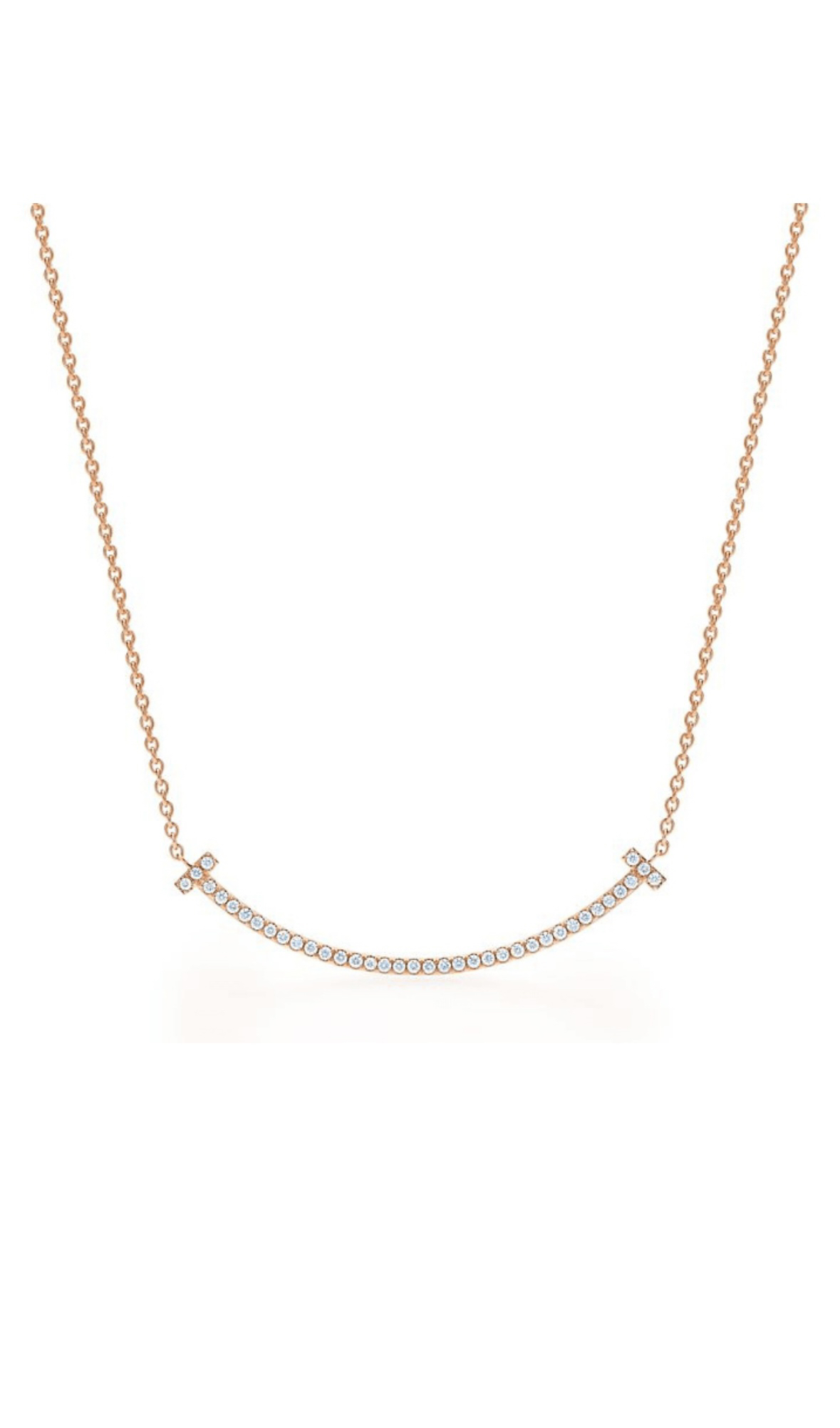 18k金钻石笑脸项链玫瑰金