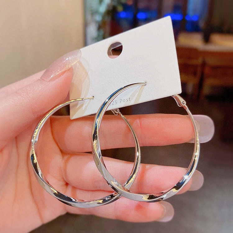 铜合金耳饰 复古夸张港风女神素圈耳环欧美风 A75