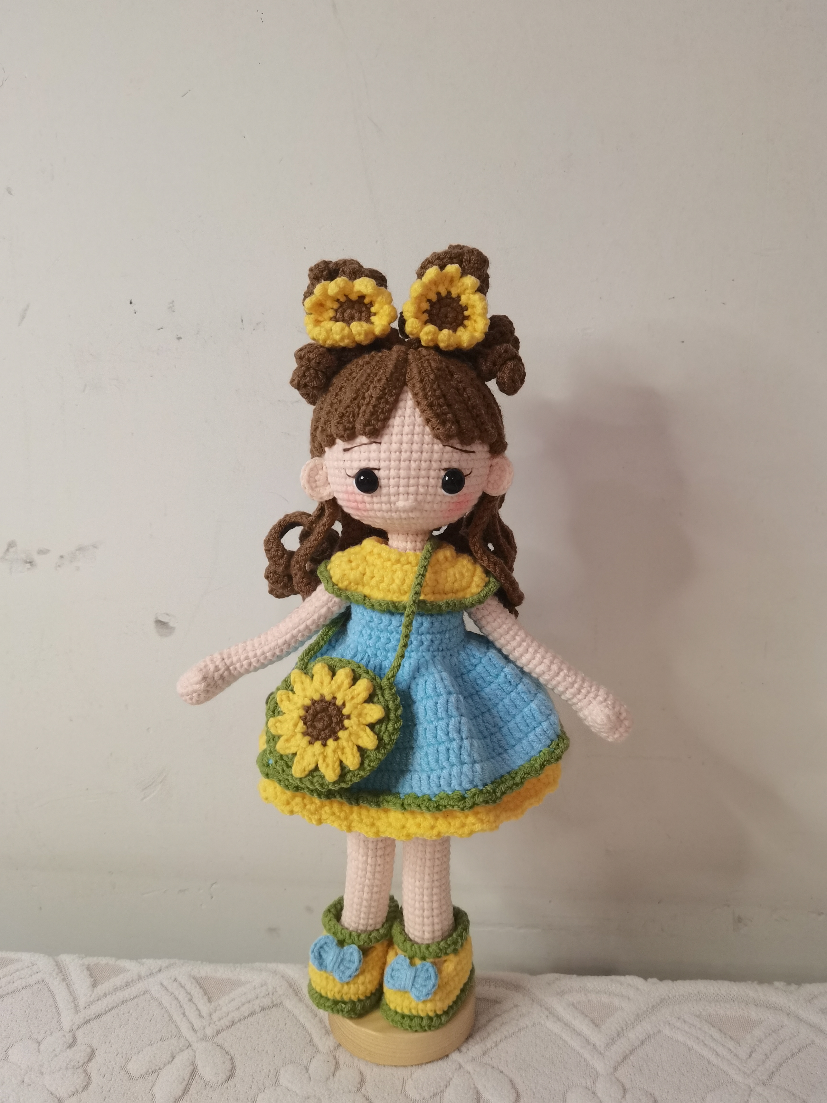 成品  向日葵女孩钩织摆件挂件可爱送朋友闺蜜好礼