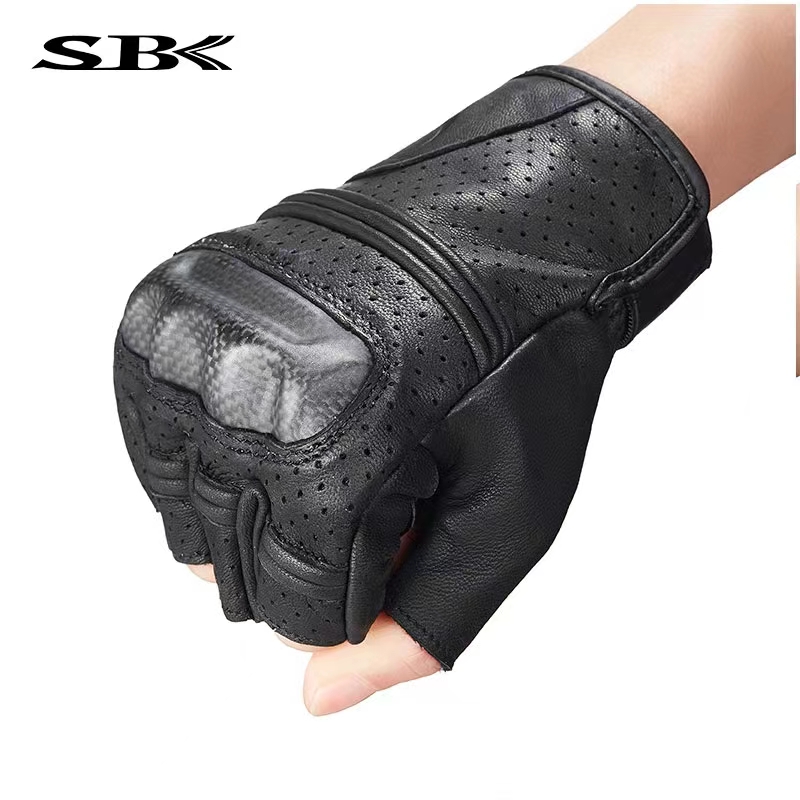 SBK夏季SH-1摩托车骑行手套机车半指透气触屏男女碳纤维防护装备