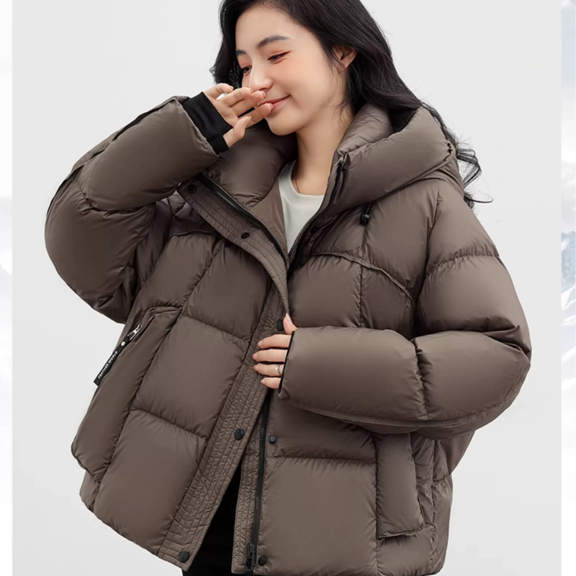 反季韩版加厚面包服白鸭绒羽绒服女短款2024冬装新款宽松百搭外套