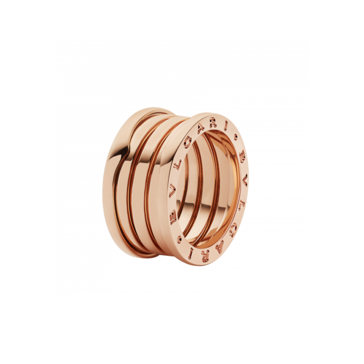 99新 BVLGARI/宝格丽  18k玫瑰金b-zero1四环弹簧戒指