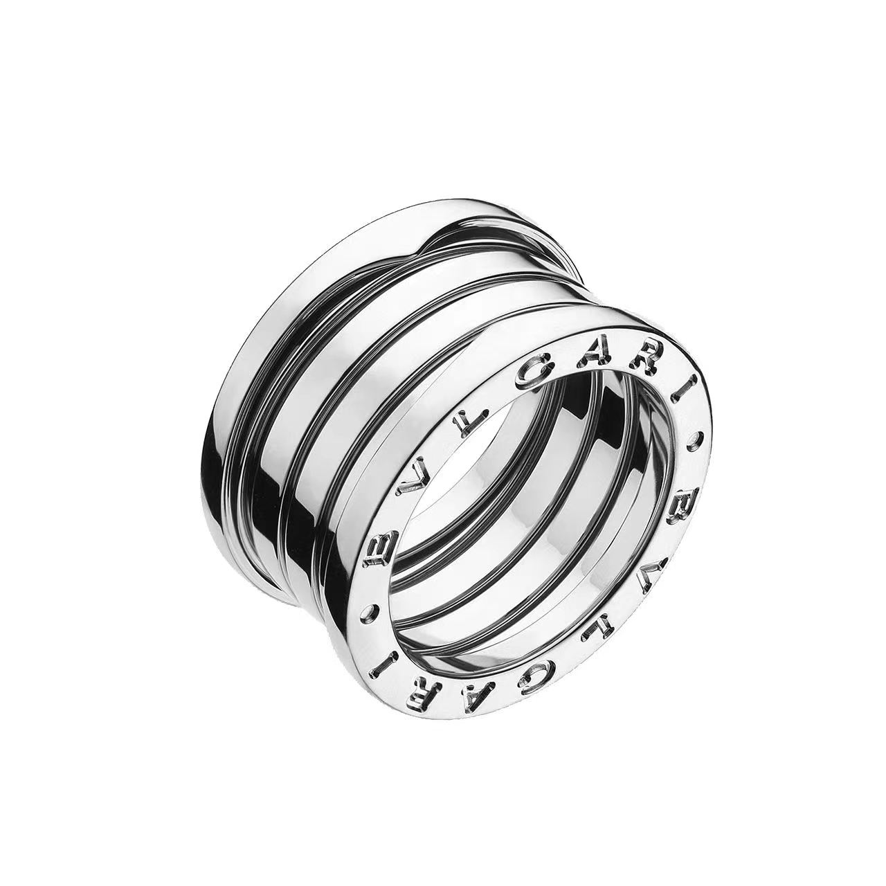 99新 BVLGARI/宝格丽  18k白金b-zero1四环弹簧简约经典款戒指