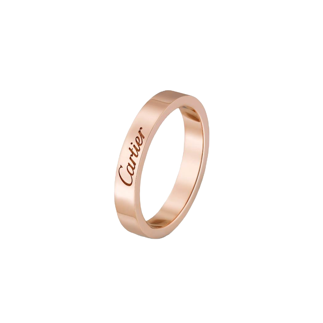 99新 Cartier/卡地亚   18k玫瑰金c系列签名戒指