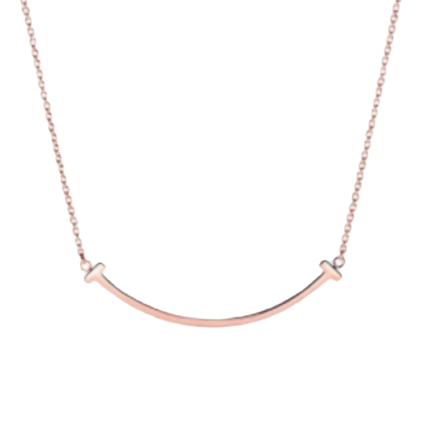 99新 Tiffany & Co./蒂芙尼  18k玫瑰金小号微笑项链