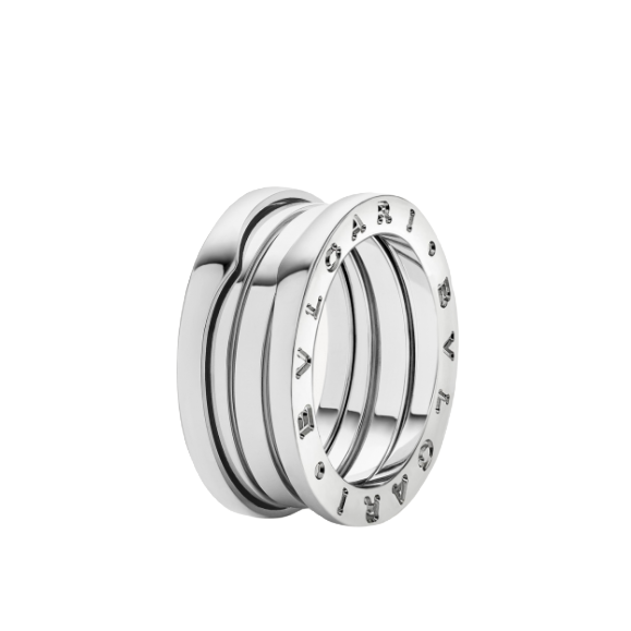 99新 BVLGARI/宝格丽  18k白金b-zero1三环弹簧戒指