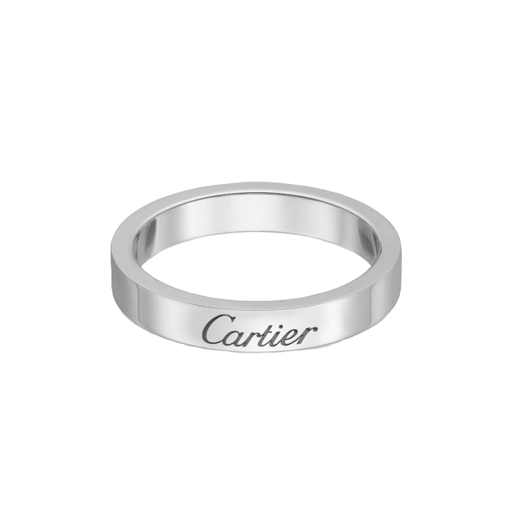 99新 Cartier/卡地亚  18k铂金 C系列签名戒指