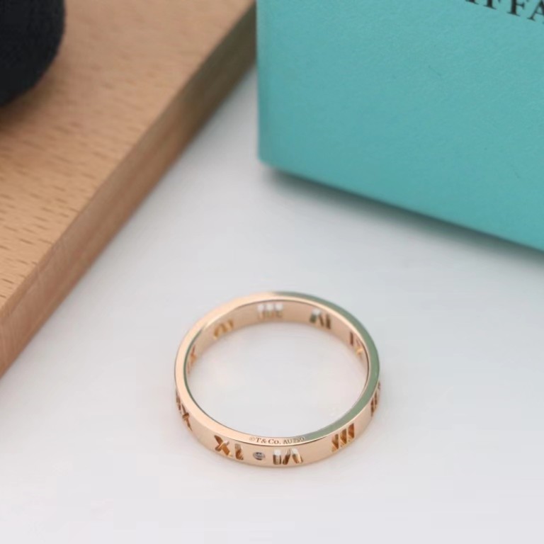99新 Tiffany & Co./蒂芙尼  镂空罗马数字戒指