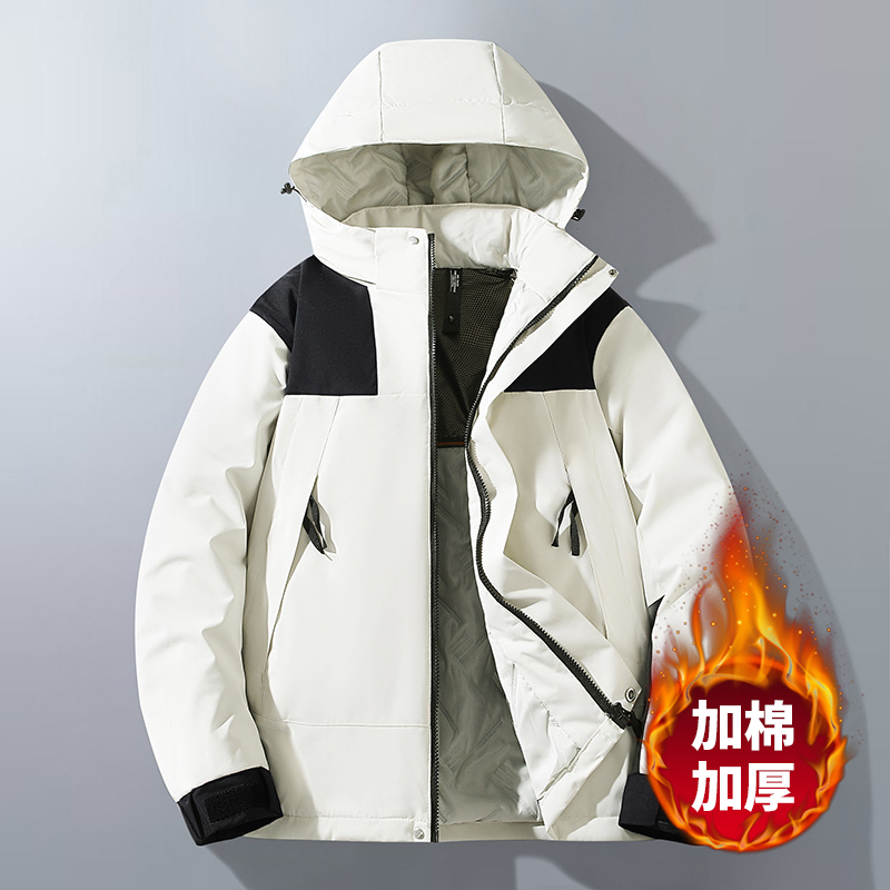冬季冲锋衣情侣户外棉衣石墨烯自热棉服外套防风防水保暖舒适