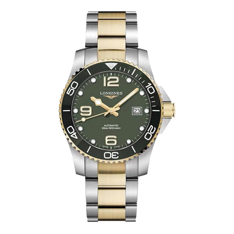 99新 Longines/浪琴 浪琴 L3.781.3.06.7/康卡斯潜水系列间金绿