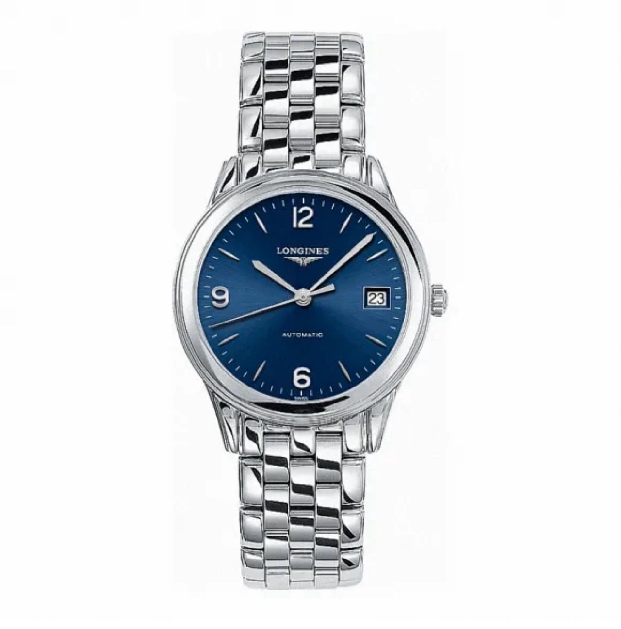 99新 Longines/浪琴 L4.274.4.96.6/军旗274陶瓷蓝色盘面条刻女表