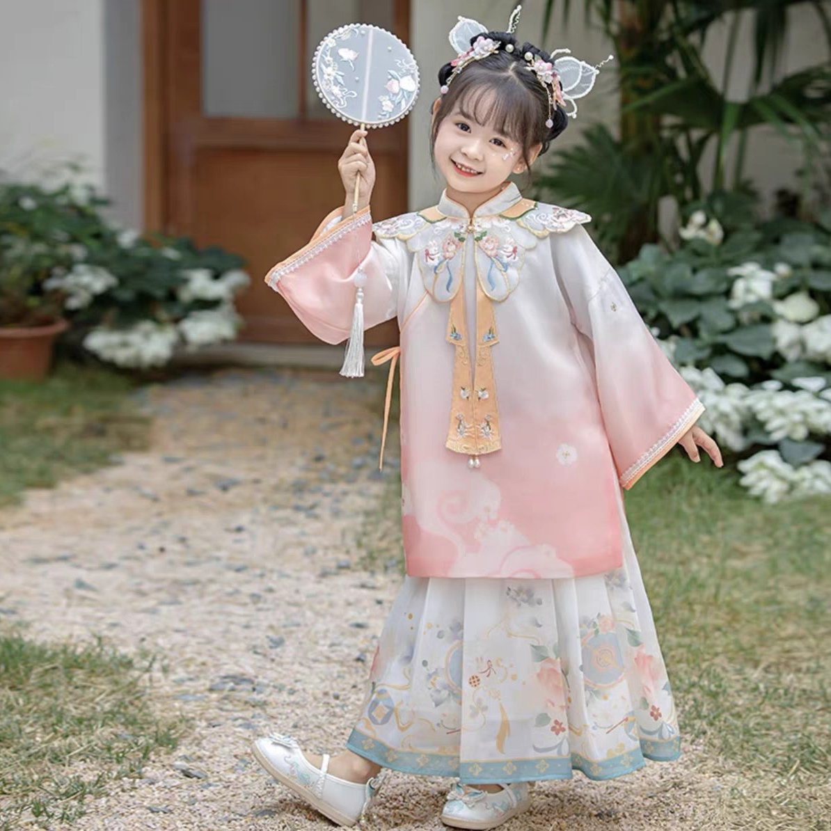 汉服女童女孩明制套装春秋冬新款儿童古风超仙唐装中国风秋季裙子