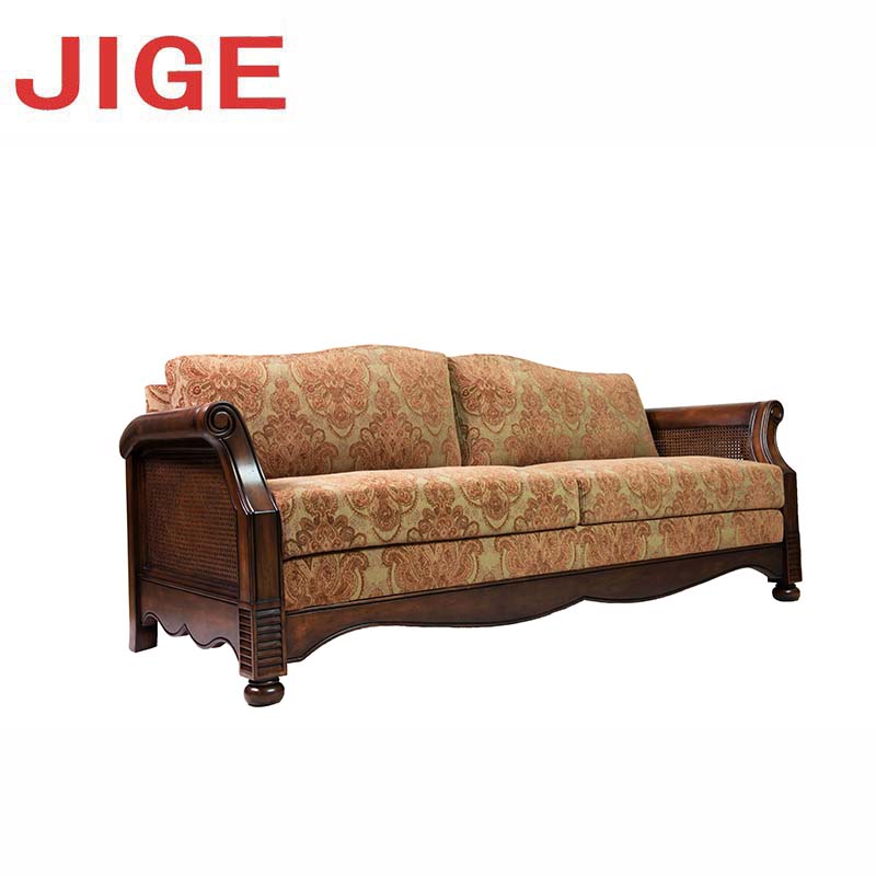 JIGE美式全实木复古沙发