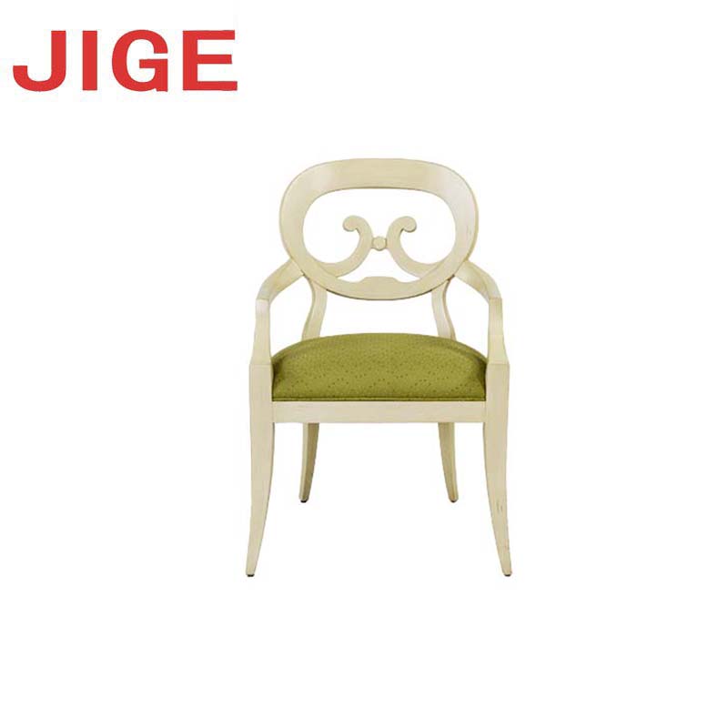 JIGE法式美式实木原木乡村餐椅复古餐厅椅子书椅设计师简约