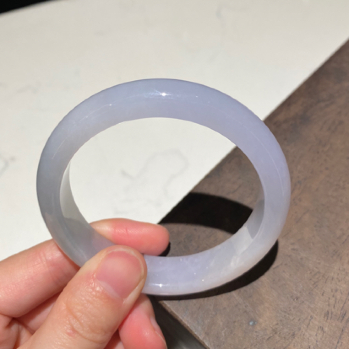 天然翡翠冰润紫罗兰正圈手镯