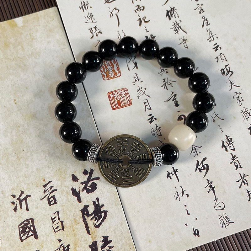 山鬼花钱新中式国风道系小众复古手链简约百搭情侣ins闺蜜饰品