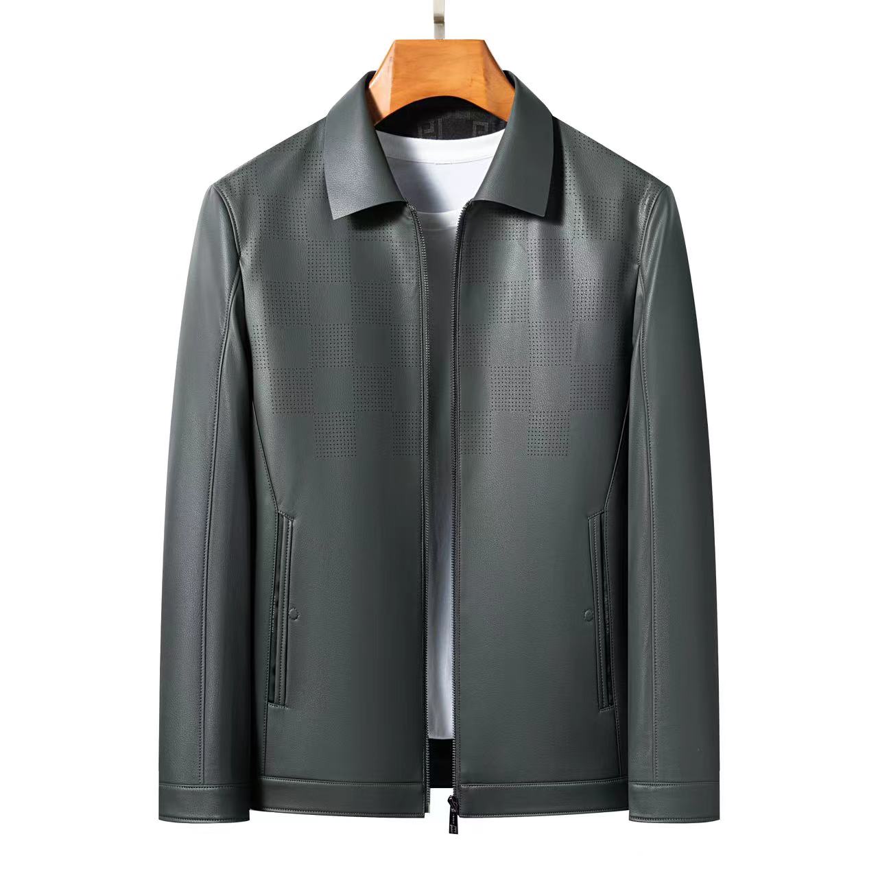 【M】男士春秋时尚经典大气款休闲真皮上衣外套M-1566