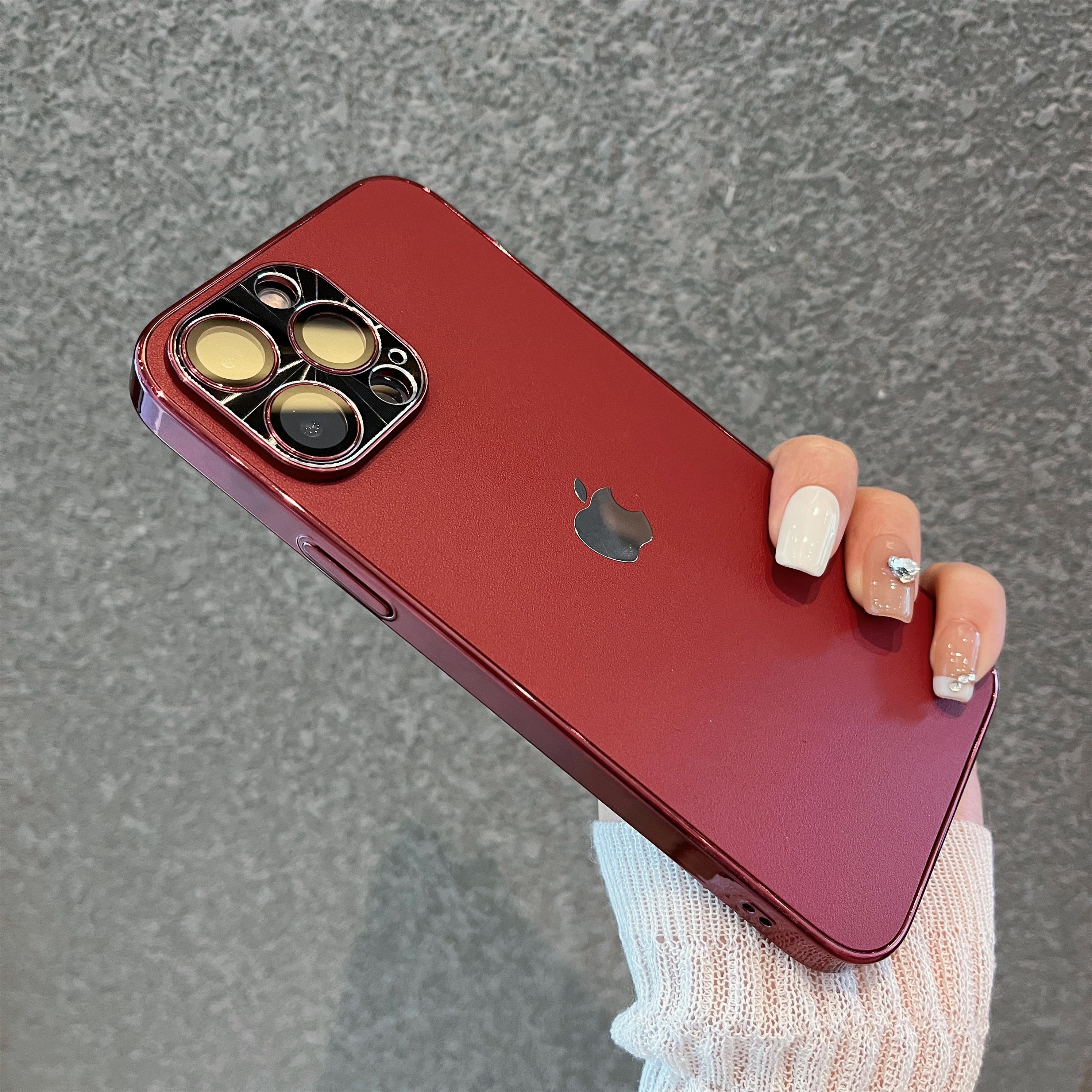 苹果15/14/13皮纹手机壳iphone14promax防摔保护套15plus带镜头膜
