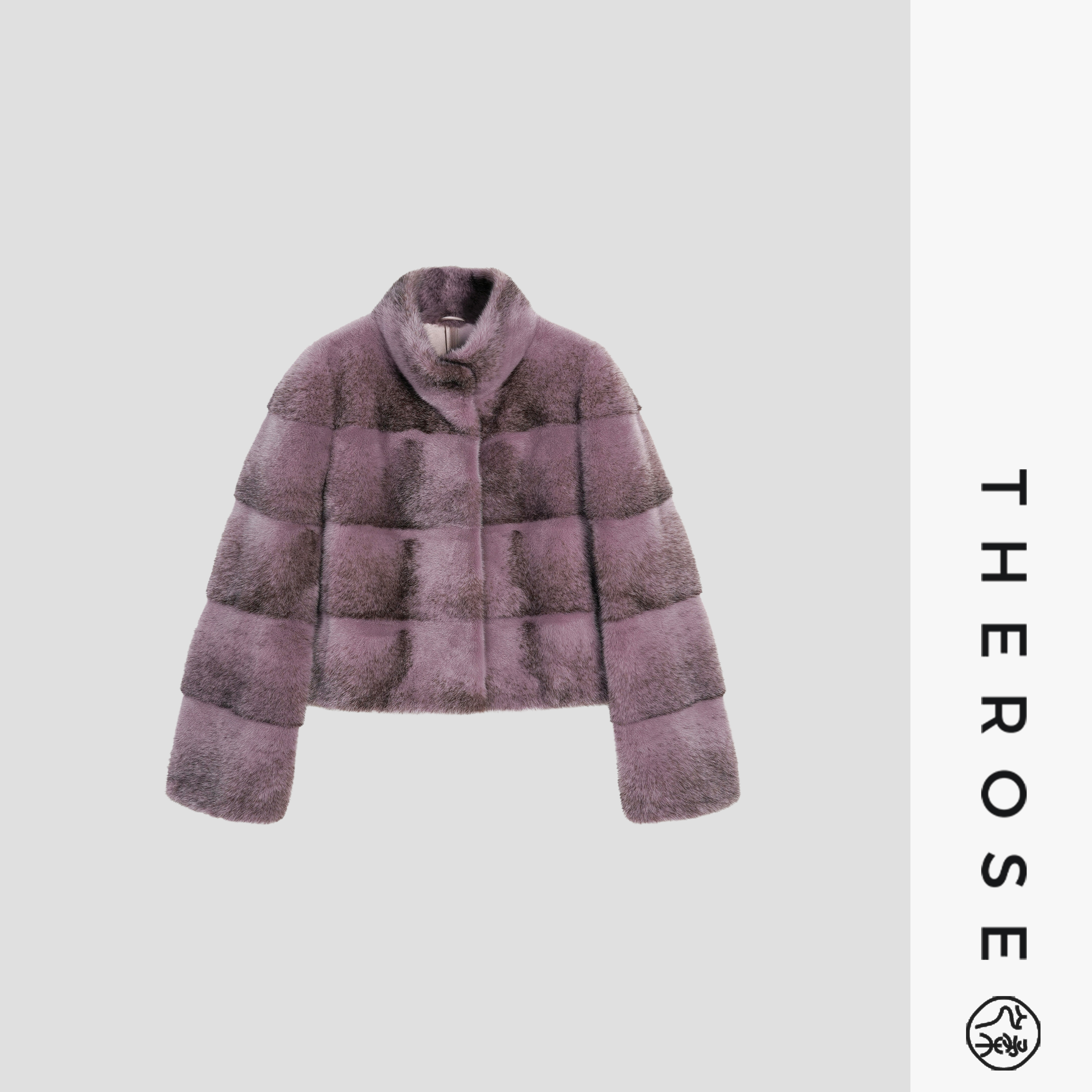 之柔【紫霞映雪】哥本哈根进口十字貂横排短款小外套优雅高奢上衣女