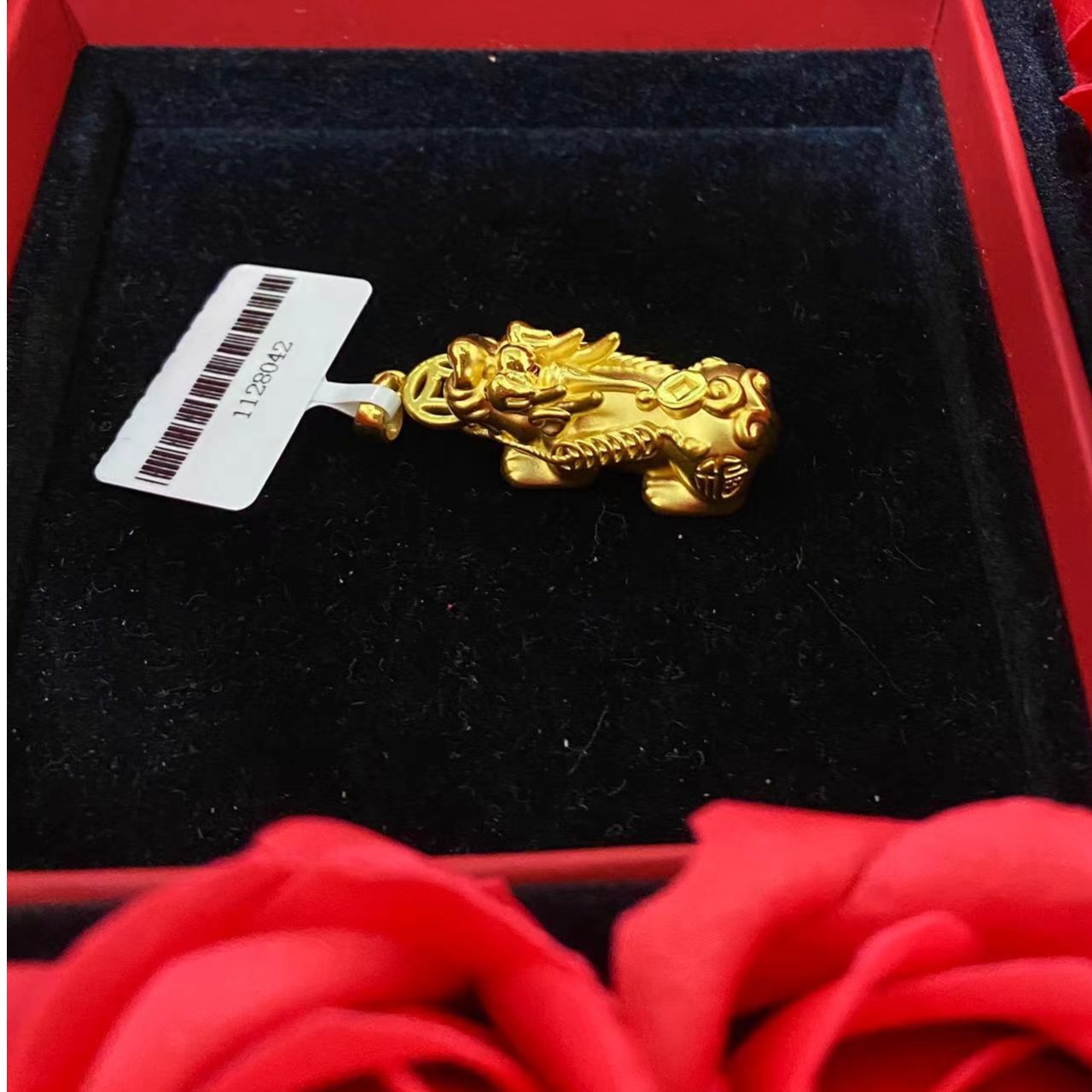 足金999霸气貔貅黄金吊坠3.9