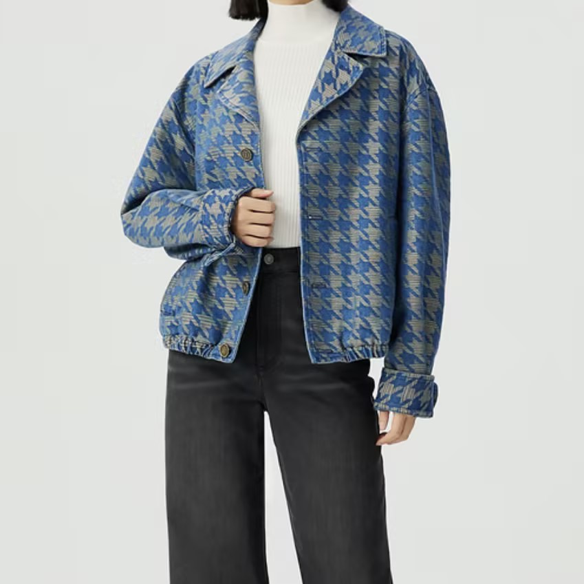 AMASS/阿玛施新款时尚夹克复古时髦休闲千鸟格百搭外套5400811