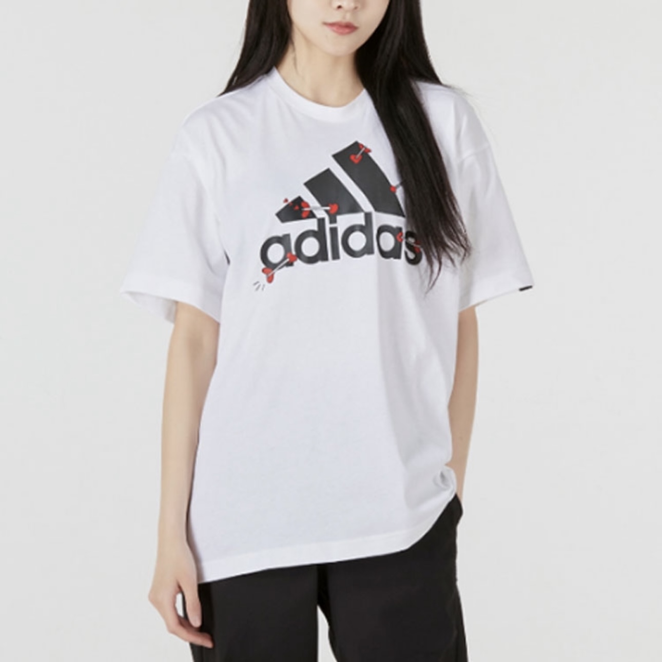 Adidas/阿迪达斯当季女子休闲圆领透气短袖T恤 GL0870