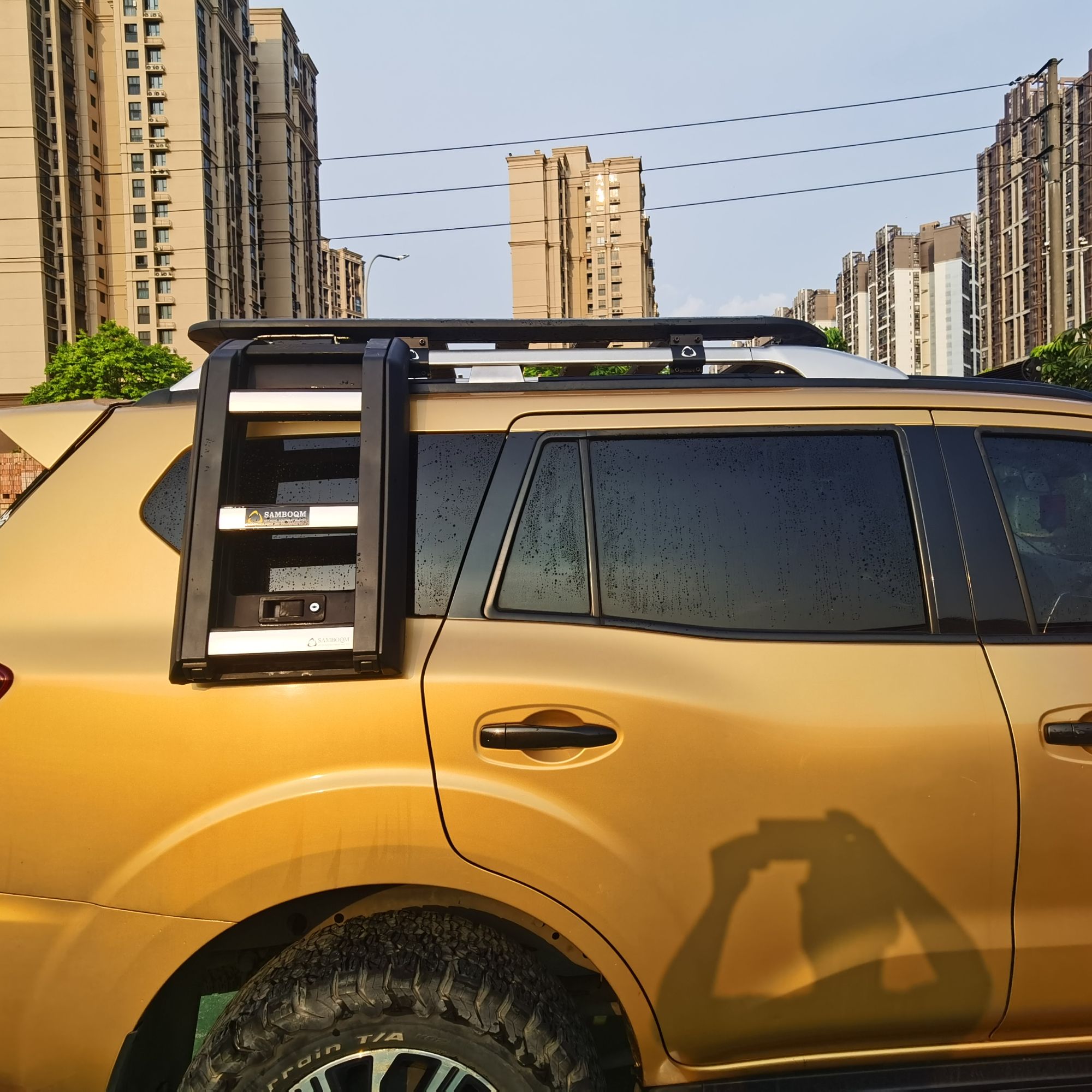 山步曲品牌适用于日产途达专用汽车车顶行李架拓展平台改装爬梯