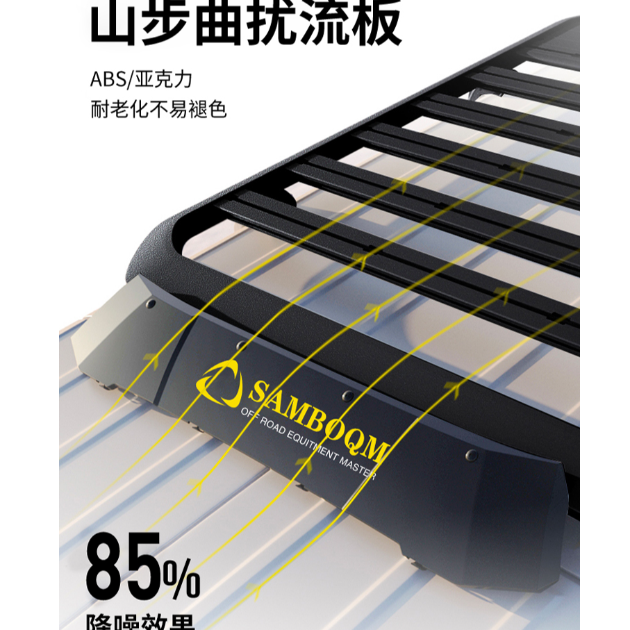 适用山步曲SAMBOQM品牌汽车车顶拓展平台专用扰流板降低风噪神器
