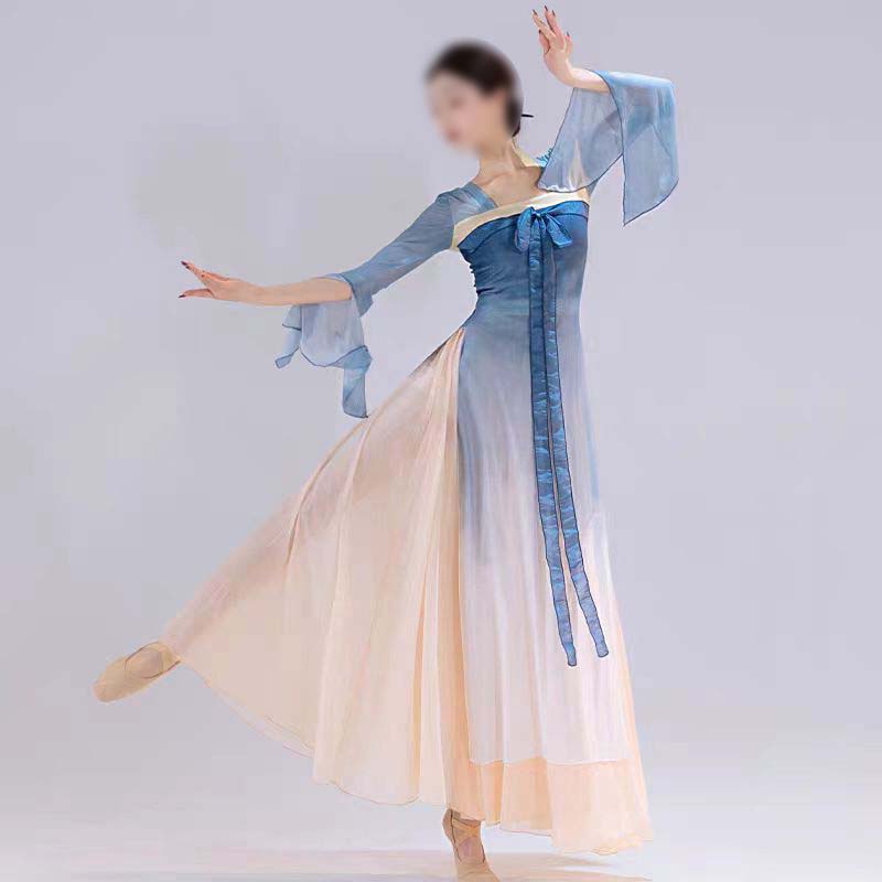 山海蓝飘逸古典服套装