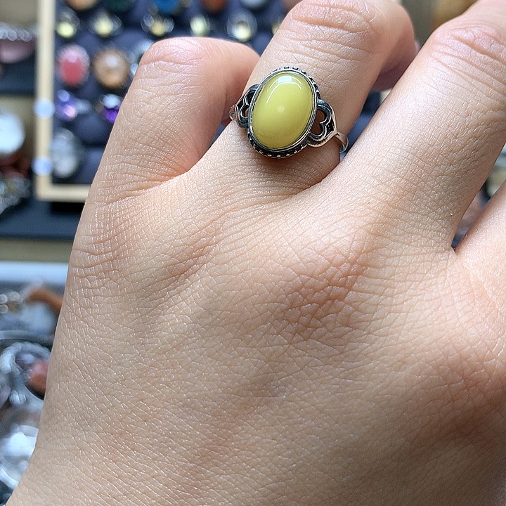 水晶水晶戒指银S925镶嵌