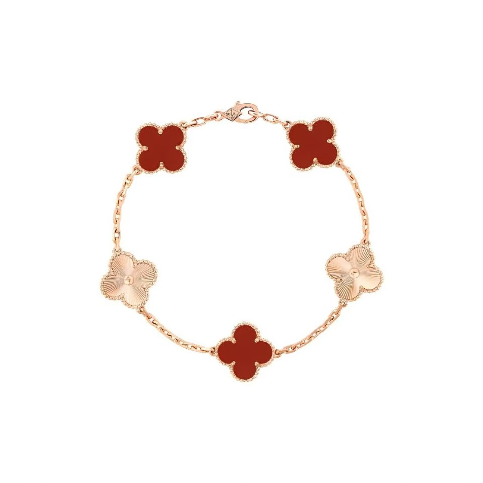 99新 梵克雅宝 青奢荟/经典红镭射五花手链///83689