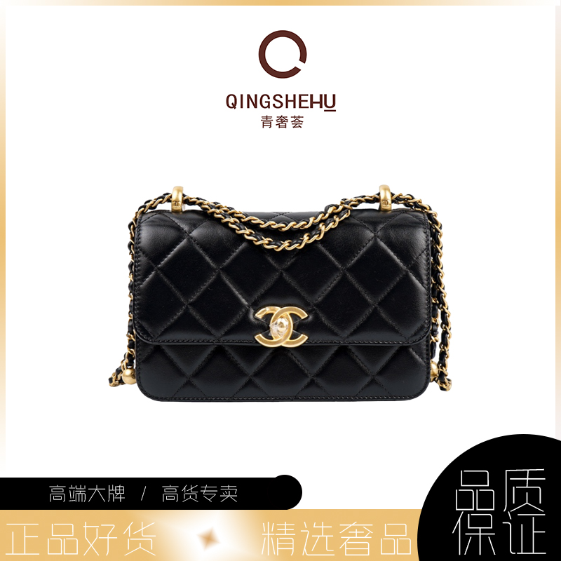 95新 Chanel/香奈儿 香奈儿双金珠19斜挎包/80790