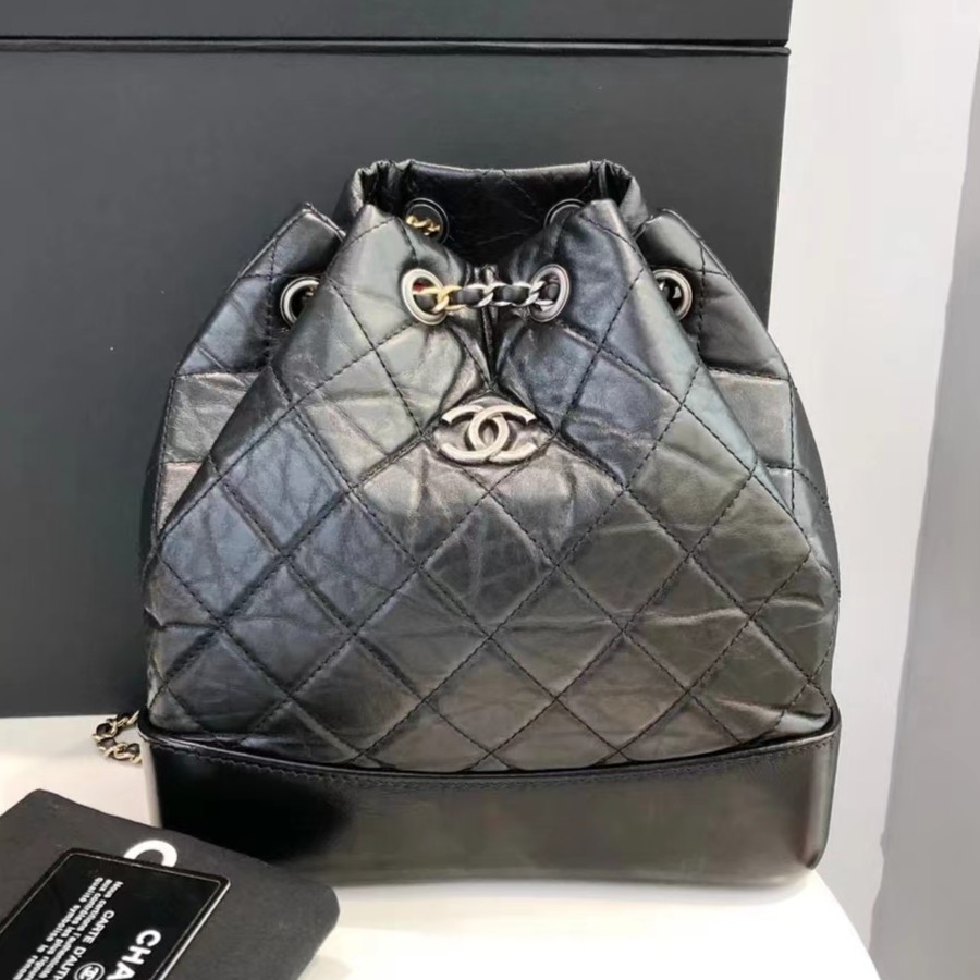 95新 Chanel/香奈儿 青奢荟/香奈儿经典黑色流浪双肩包//68539