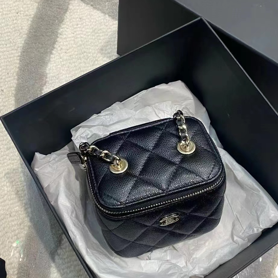 全新未使用 Chanel/香奈儿 青奢荟/黑金小盒子迷你斜跨包/63331