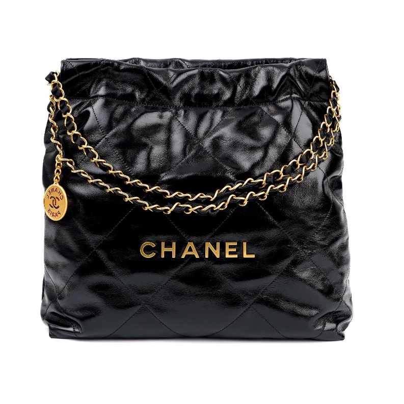 全新未使用 Chanel/香奈儿 青奢荟/黑金色小号垃圾袋斜挎包/预定