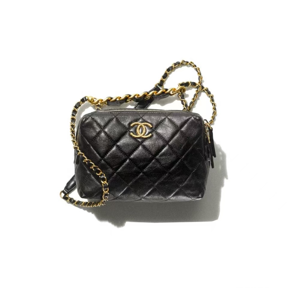 99新 Chanel/香奈儿 青奢荟/黑金22S迷你保龄球斜挎包///09999/