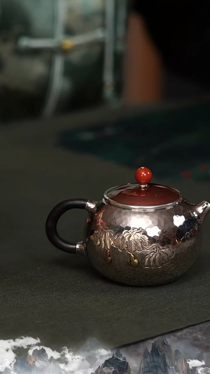 【闪购商品】足银999葫芦泡茶壶