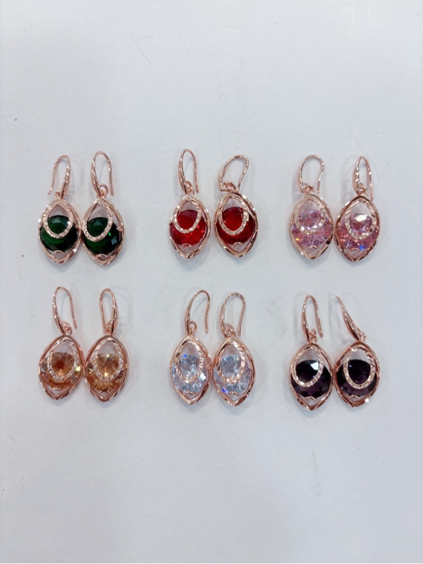 铜合金合成锆石耳饰 022 新疆民族风 双层镂空时尚灵动耳环耳钩