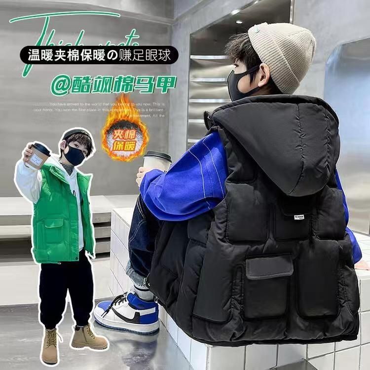 KL男童马甲秋冬款儿童加厚冬季外穿中大童韩版男孩 保暖坎肩潮