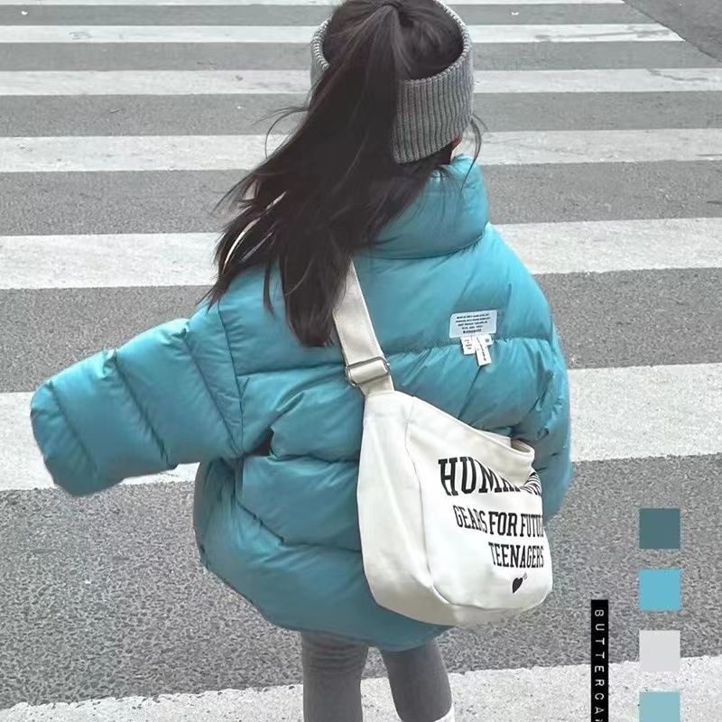 短款儿童羽绒服立领洋气韩版男女童新款白鸭绒冬季加厚2024年外套